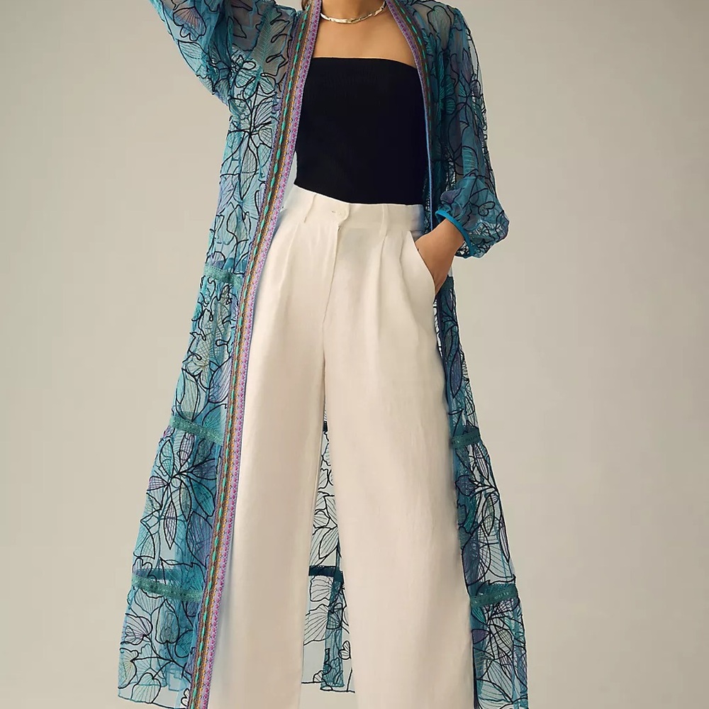 Anthropologie Bl-Nk tulle duster kimono jacket, BNWT - Picture 2 of 11